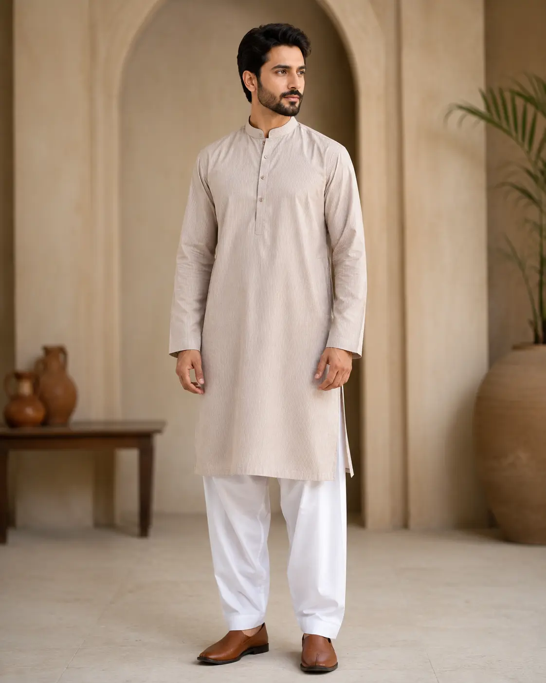 Core Kurta Fawn