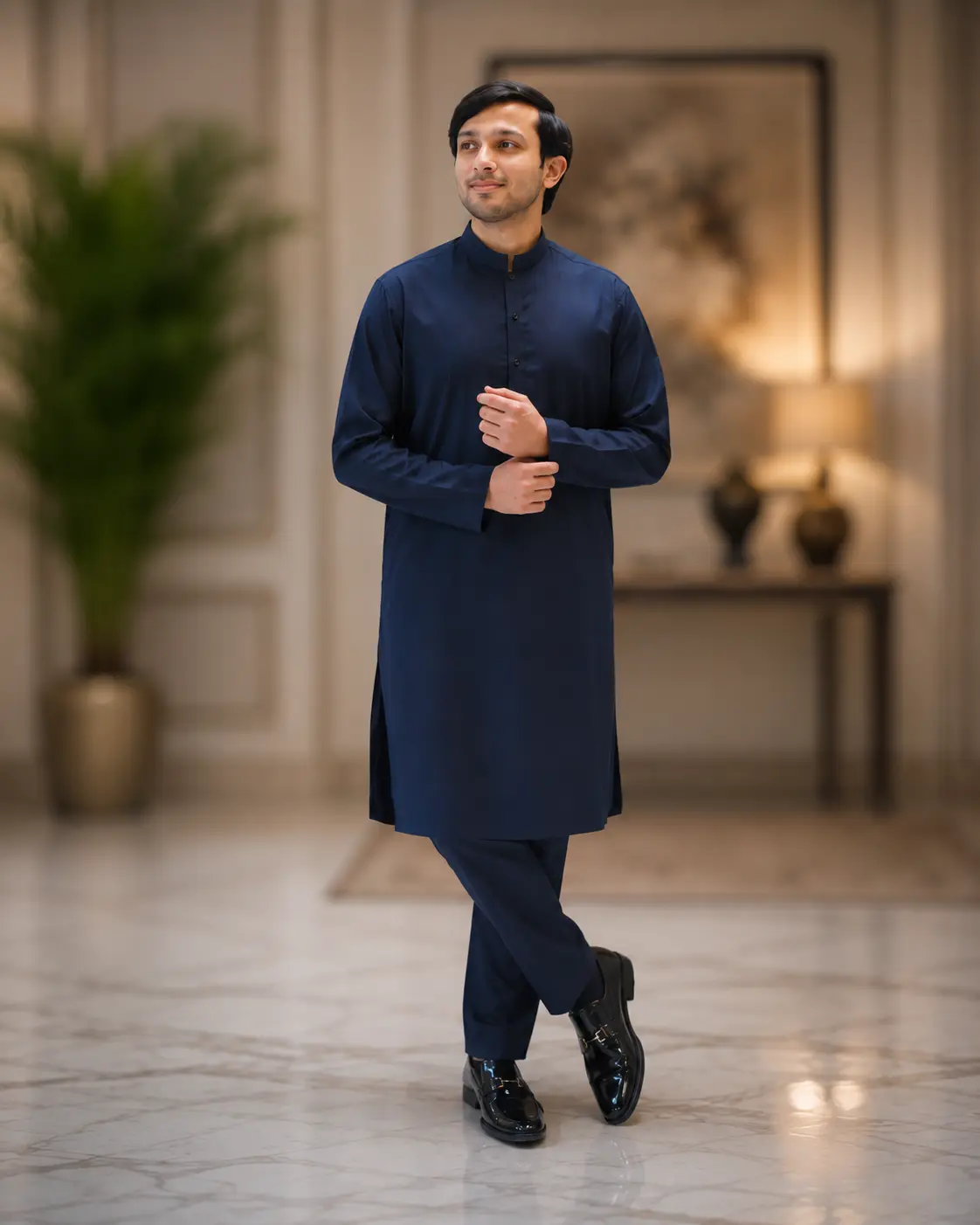 Levatou Kurta Pajama Blue