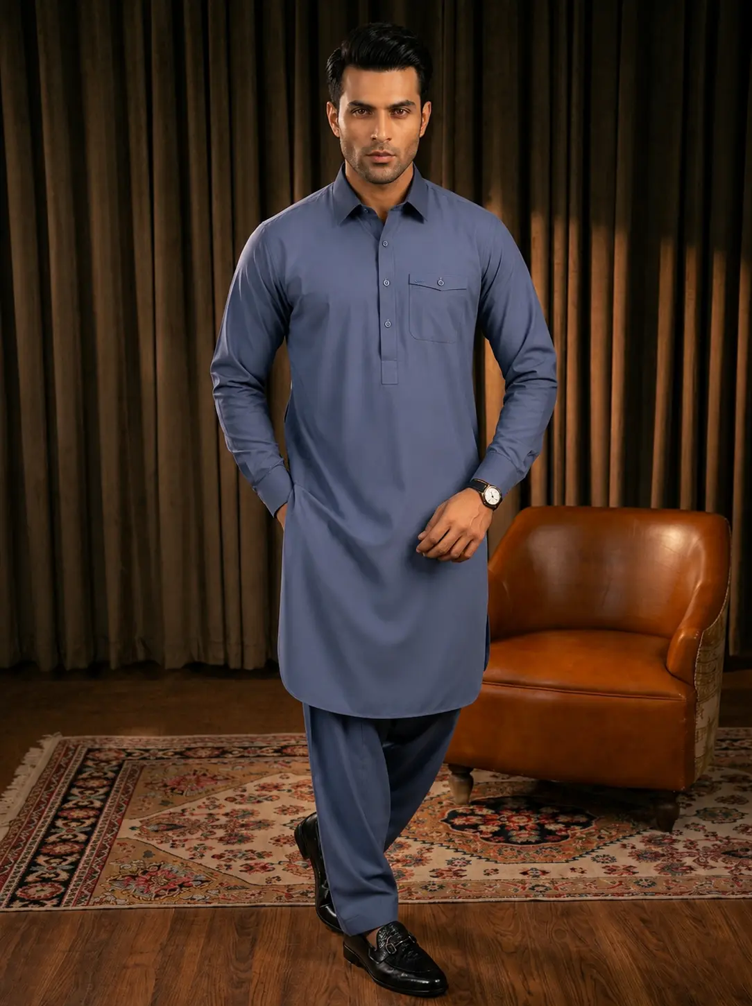 Shamray Metallic Blue – alternate view