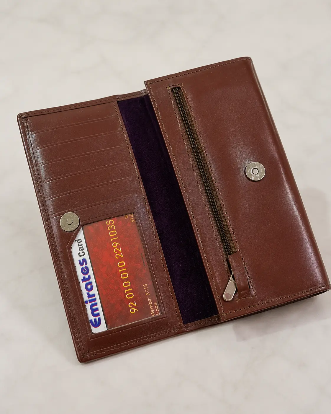 Long Trifold Wallet brown - Essentials