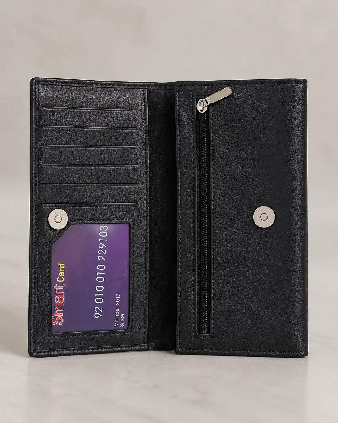 Long Trifold Wallet Black - Essentials