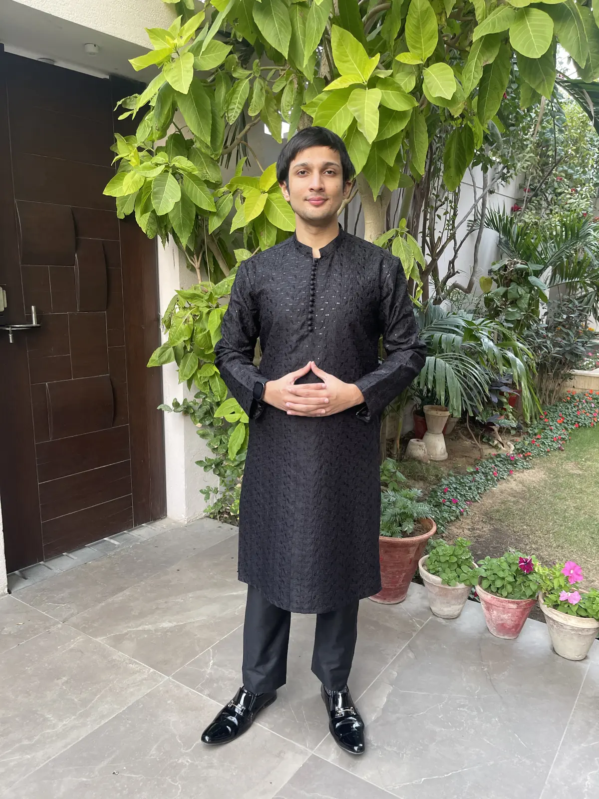 Obsidian Midnight Chikankari