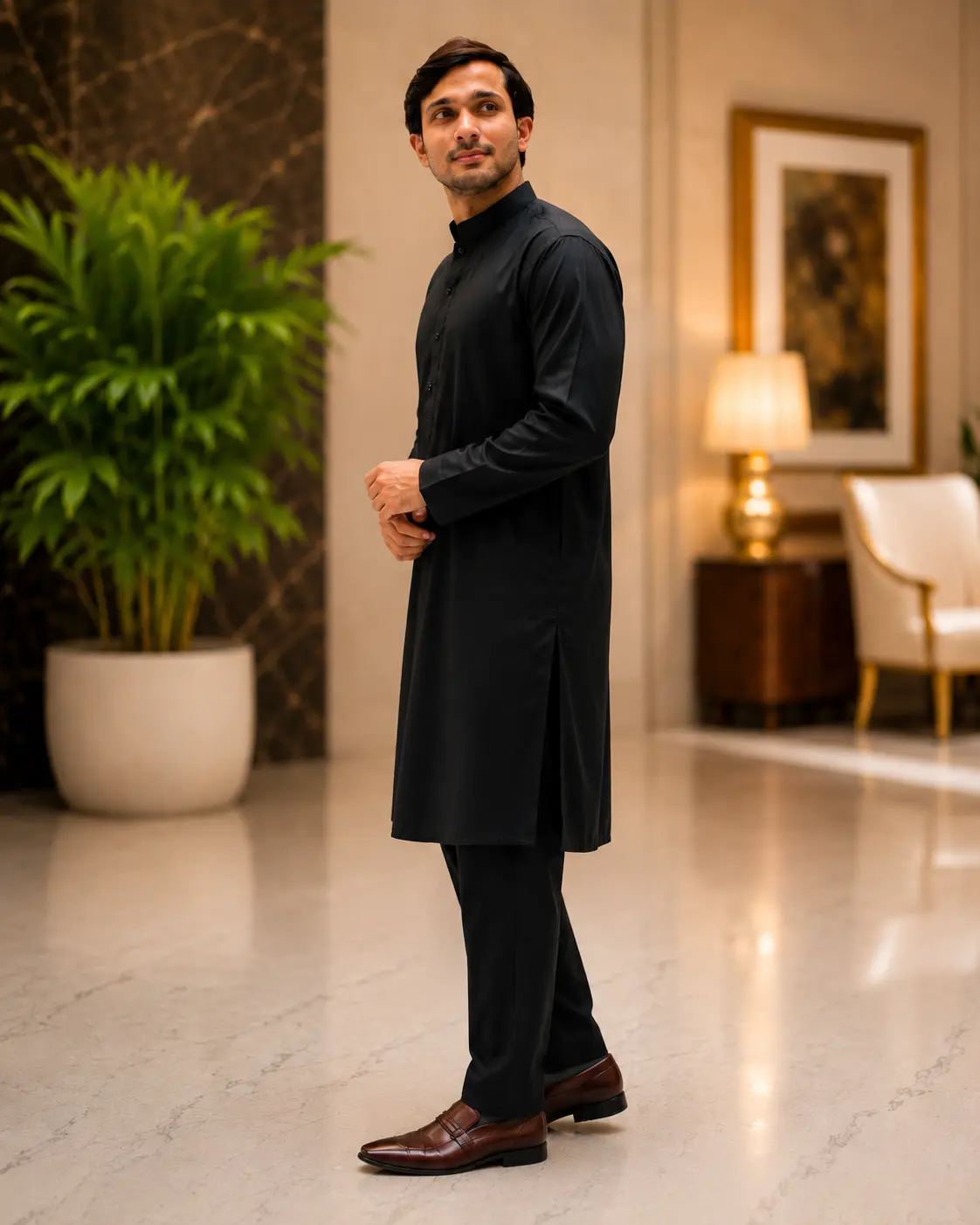 Levatou Kurta Pajama Black - KURTA PAJAMA