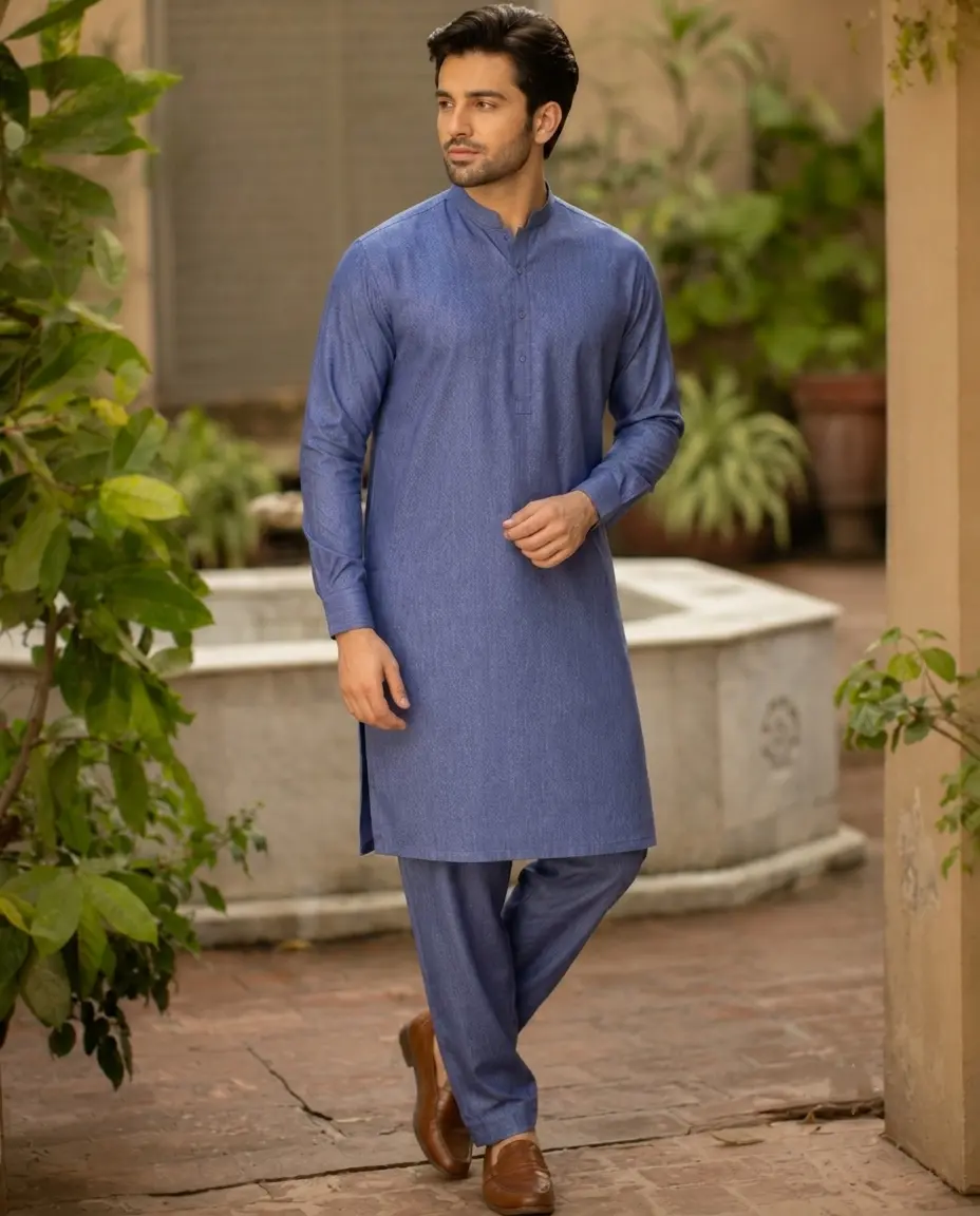 The Sultanate Blue Riwaj - Kurta Pajama