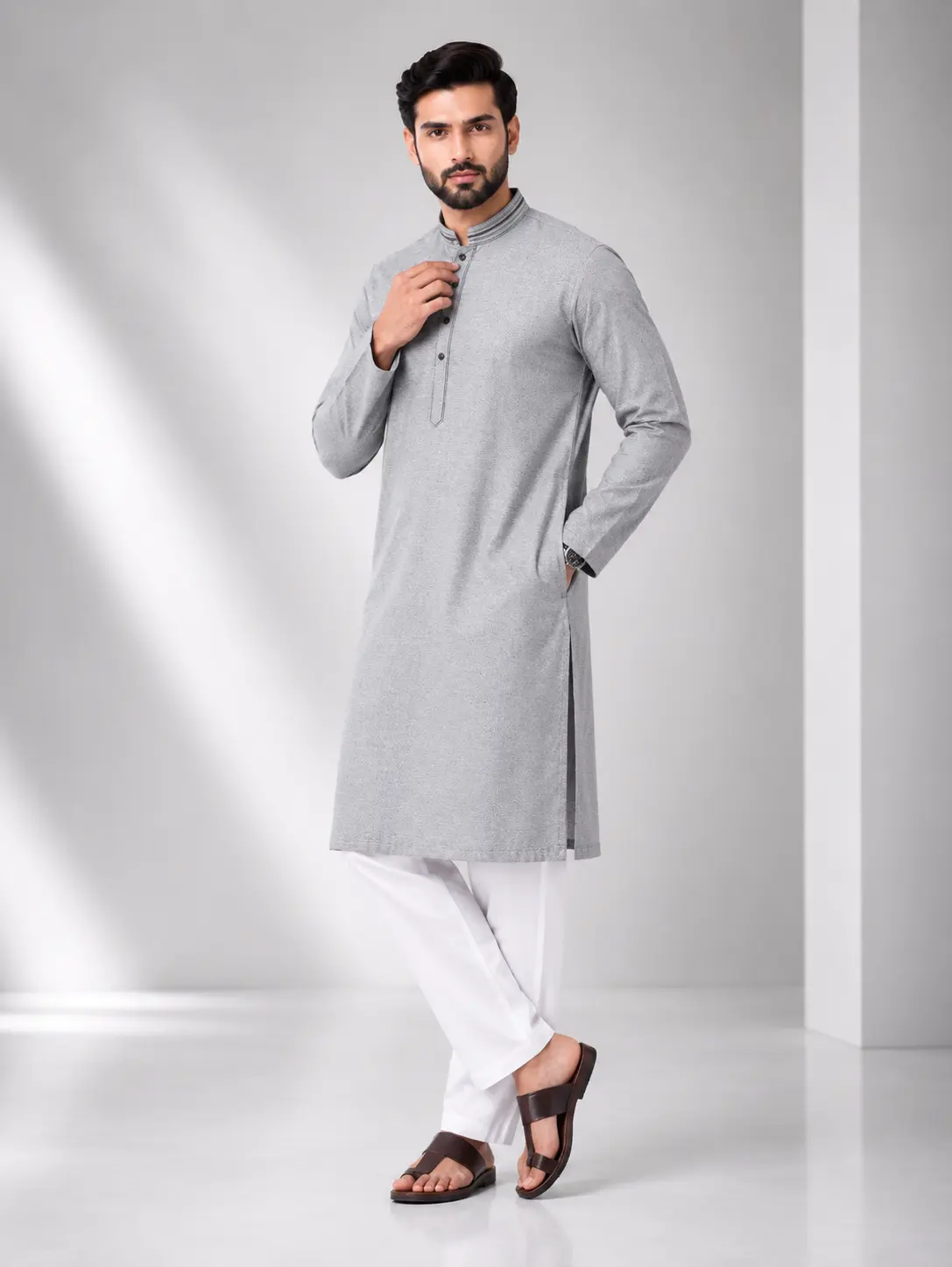 Core Kurta Ash Grey