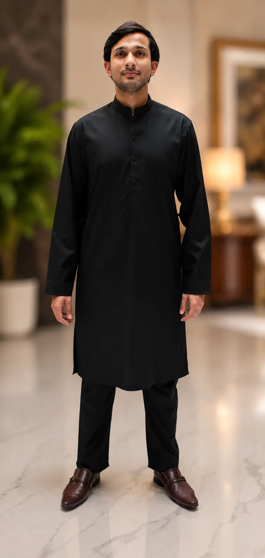 Levatou Kurta Pajama Black 
