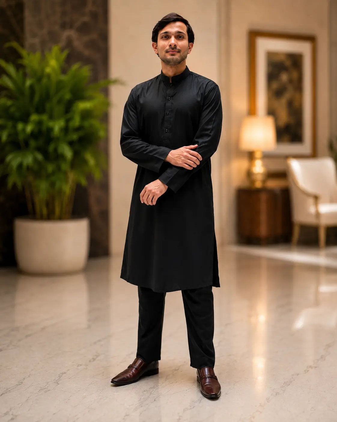 Levatou Kurta Pajama Black - KURTA PAJAMA