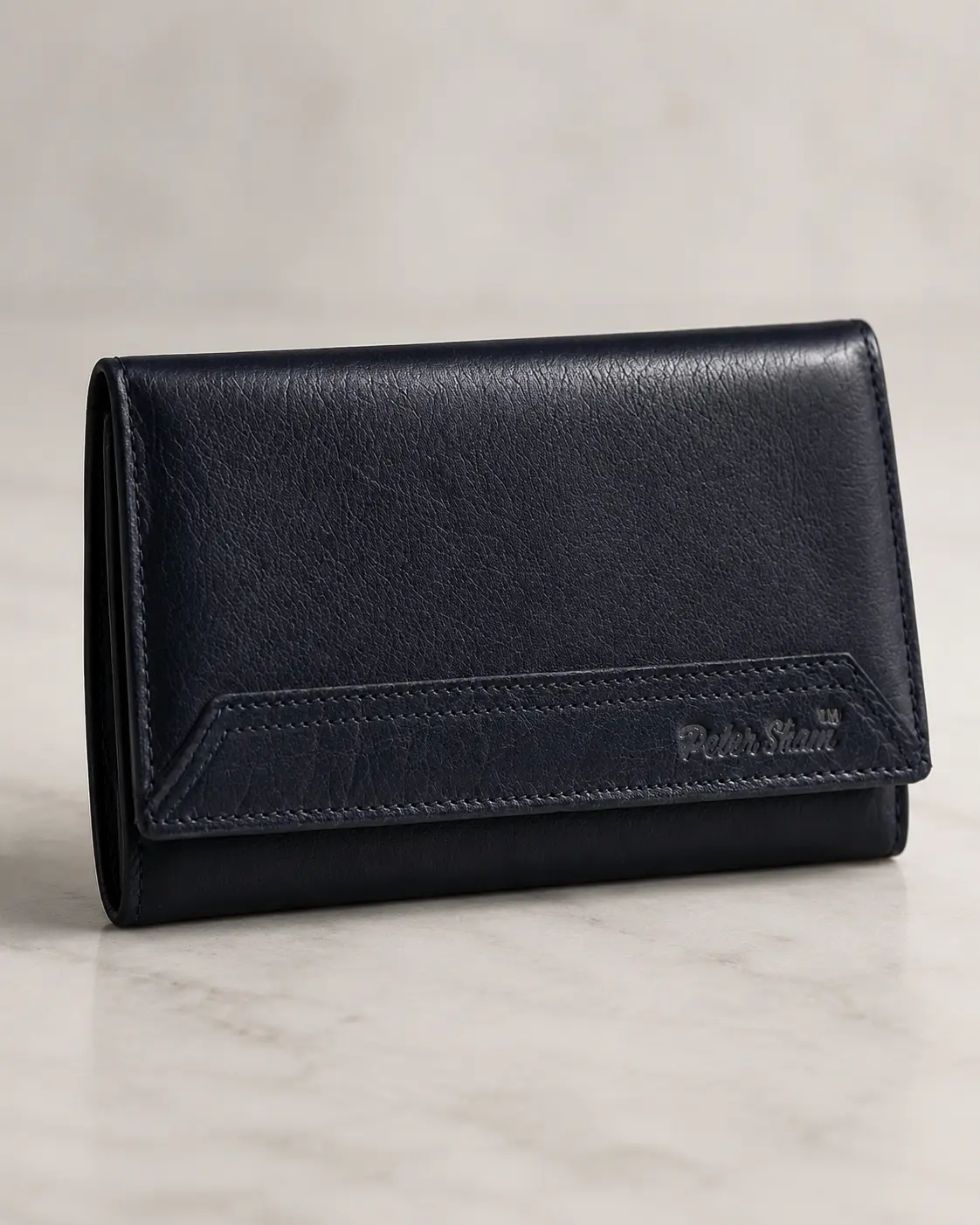 Long Trifold Wallet Black