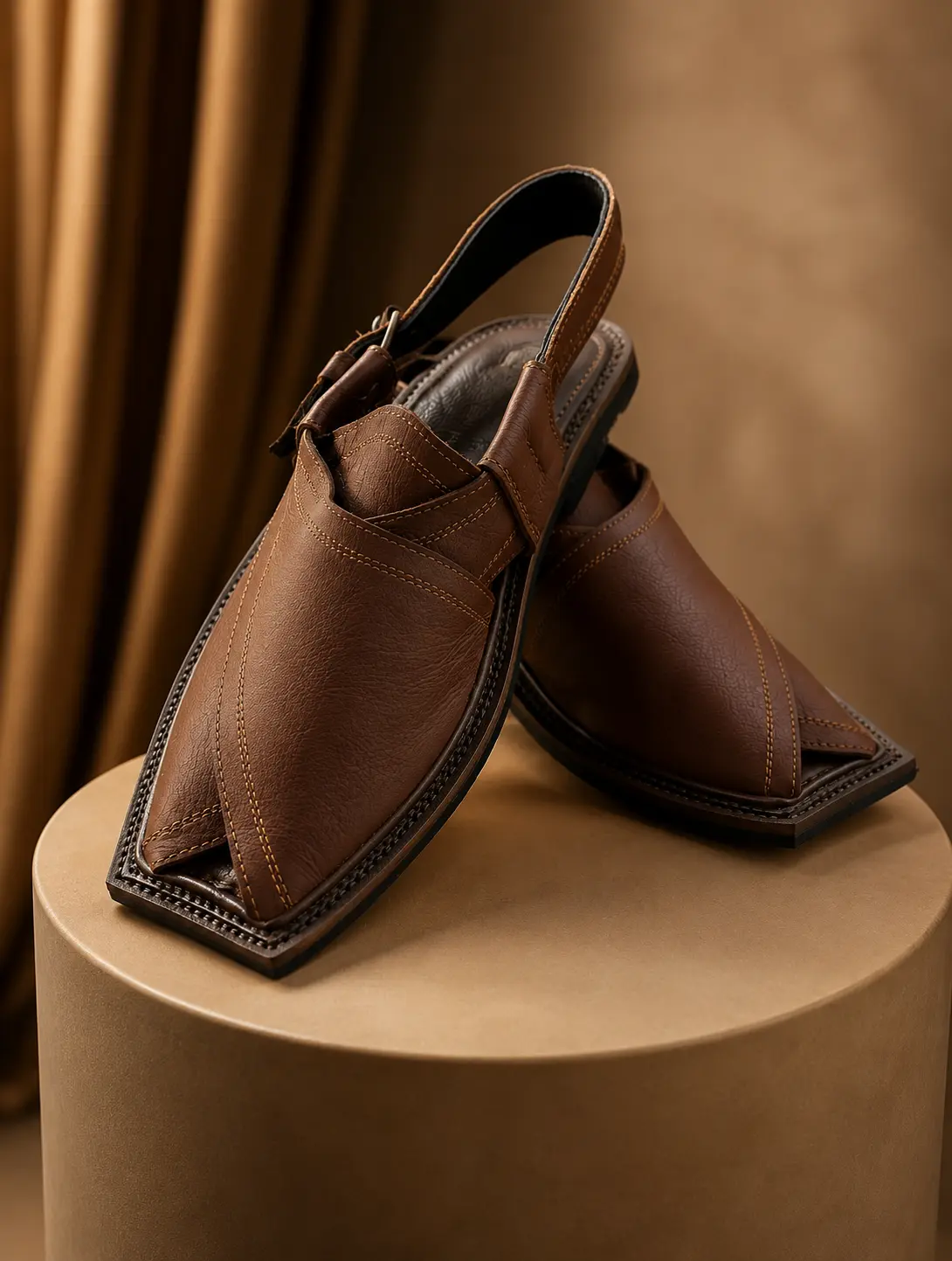 Matte Brown Peshawari Chappal