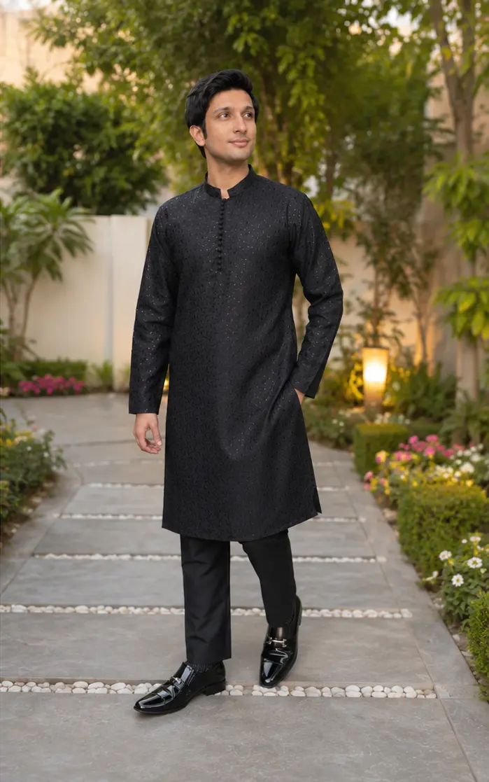 Obsidian Midnight Chikankari
