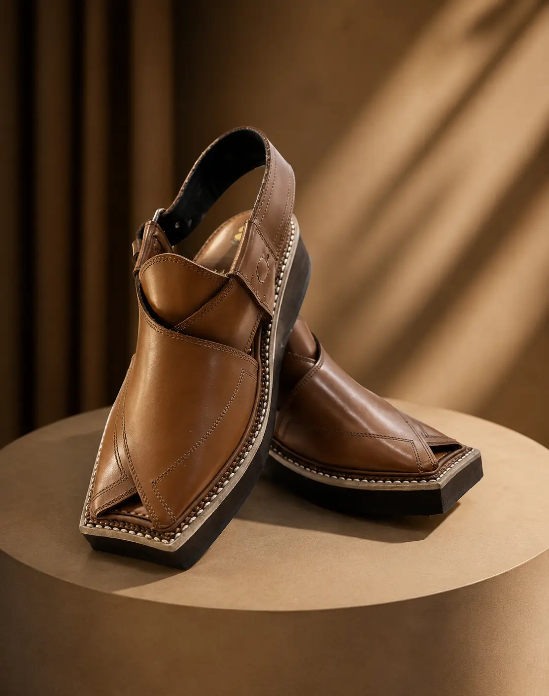 Classic Brown Leather Peshawari Chappal