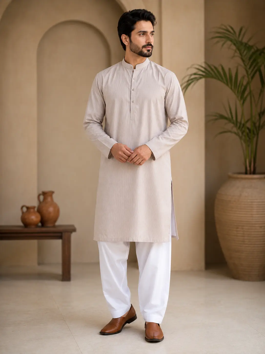 Core Kurta Fawn